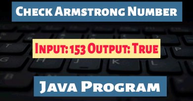 Check Armstrong Number Java Program