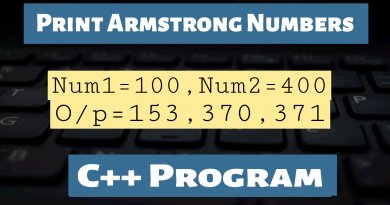 Print Armstrong Numbers C++ Program