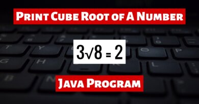 Print Cube Root of A Number in Java