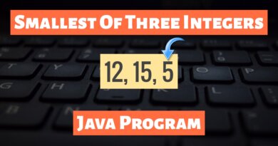 Print Smallest Of Three Integers Without Comparison Operator in Java