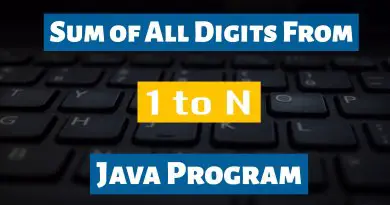Sum of All Digits From 1 To N Java Program