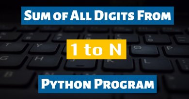 Sum of All Digits From 1 To N Python Program