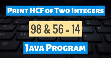 Print HCF of Two Integers in Java