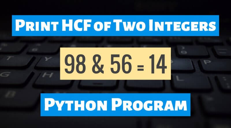 Print HCF of Two Integers in Python