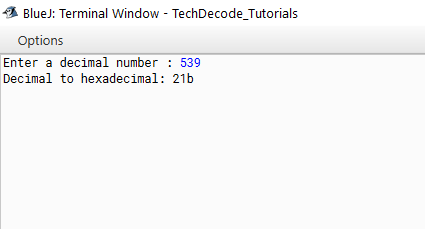 Decimal to Hex