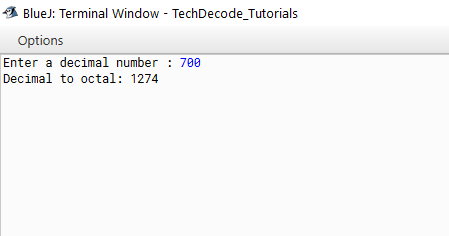 Decimal To Octal