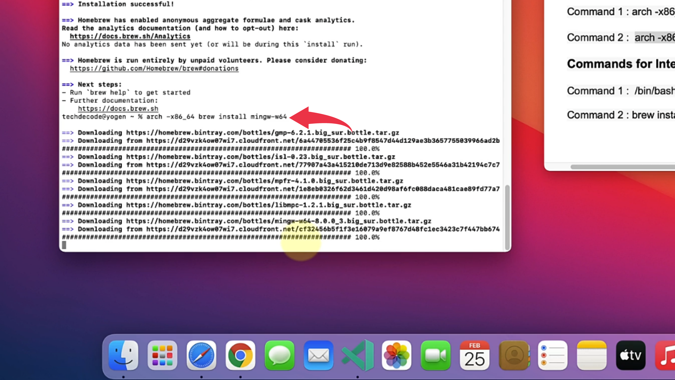 vs c coding on mac