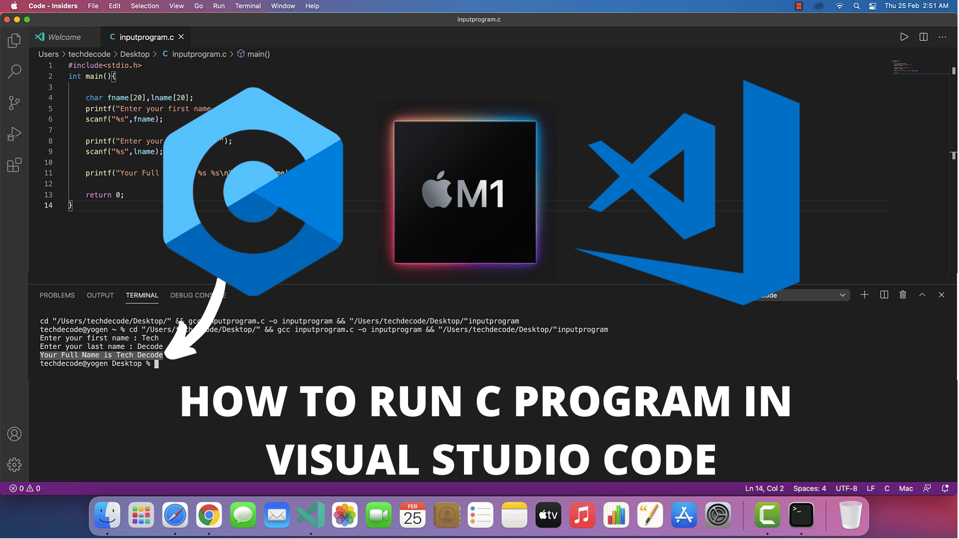 visual studio code for mac to run c program