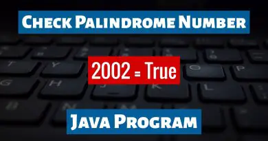 Check Palindrome Number Java Program