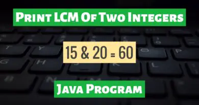 Print LCM of Two Integers in Java