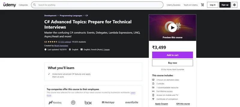 Best Udemy C# Programming
