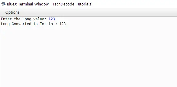 Output of java Program to Convert Long to Int