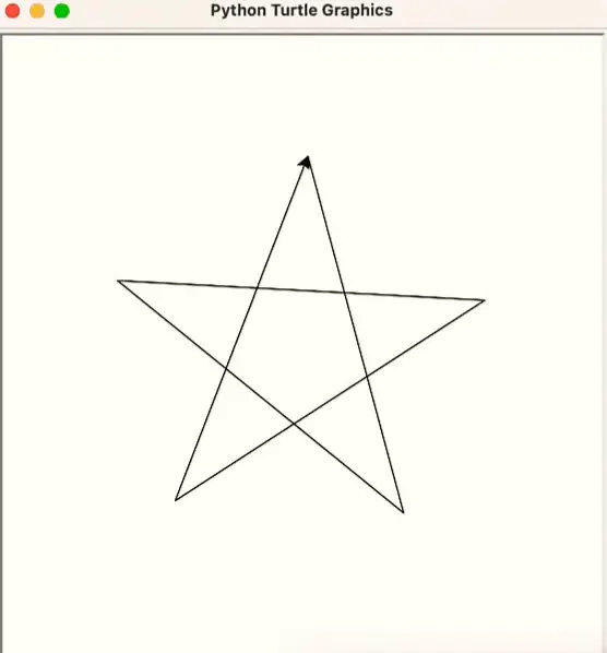 Print Simple Star using Python and Turtle