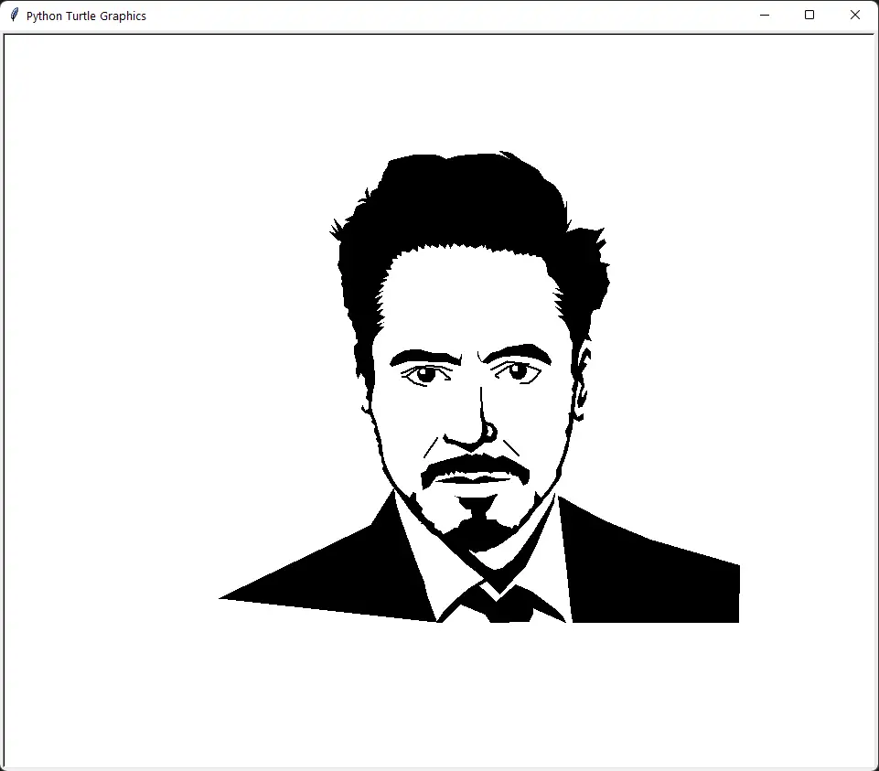 Draw Iron Man Face using 3 lines of python